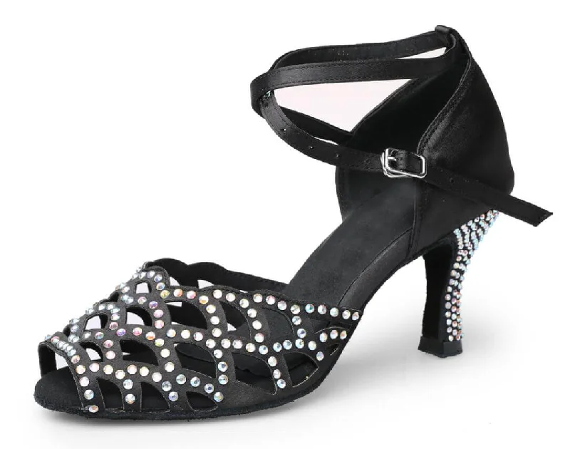 Luxury Sneakers For Sale Black Satin Rhinestone Ballroom Dance Shoes Ladies Salsa Dance Shoes Luxury Sneakers For Sale Black Satin Rhinestone Ballroom Dance Shoes Ladies Salsa Dance Shoes