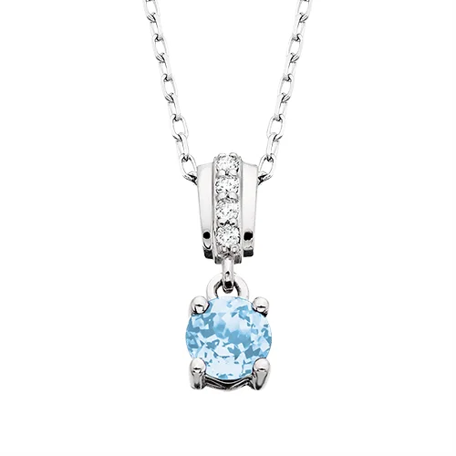Season - End Clearance Designer Necklace 10 Karat Aquamarine Birthstone Pendant Necklace Season - End Clearance Designer Necklace 10 Karat Aquamarine Birthstone Pendant Necklace