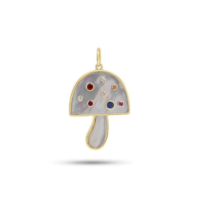 Black Friday - Style Deals All Week Long Sterling Silver Mother of Pearl & Multicolor Gemstone Mushroom Pendant Black Friday - Style Deals All Week Long Sterling Silver Mother of Pearl & Multicolor Gemstone Mushroom Pendant