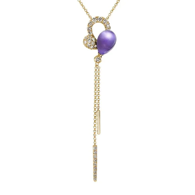 New Arrivals on Discount Unique Pendant 14k Amethyst & Diamond Pendant Necklace