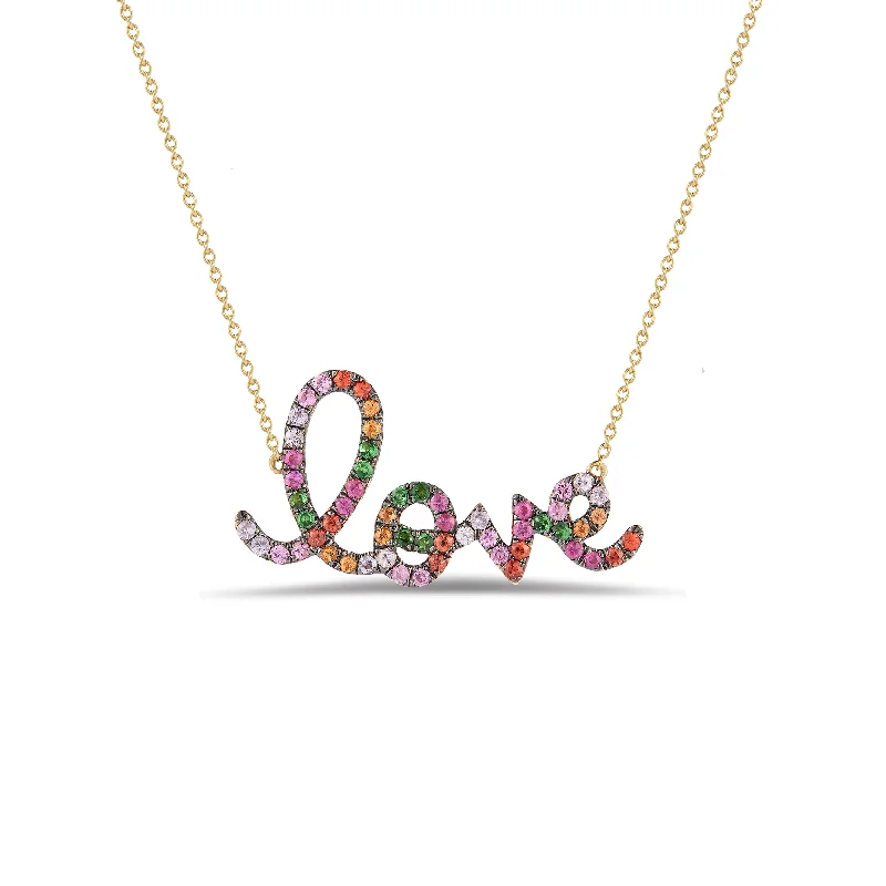 Shop Comfortably at Home Handmade Chain Multicolor Love Script Pendant