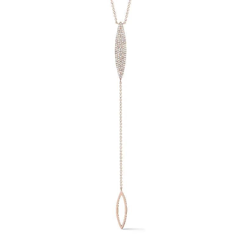 Limited - Time Offer Zirconia Ring Pave Diamond Marquise Lariat Necklace