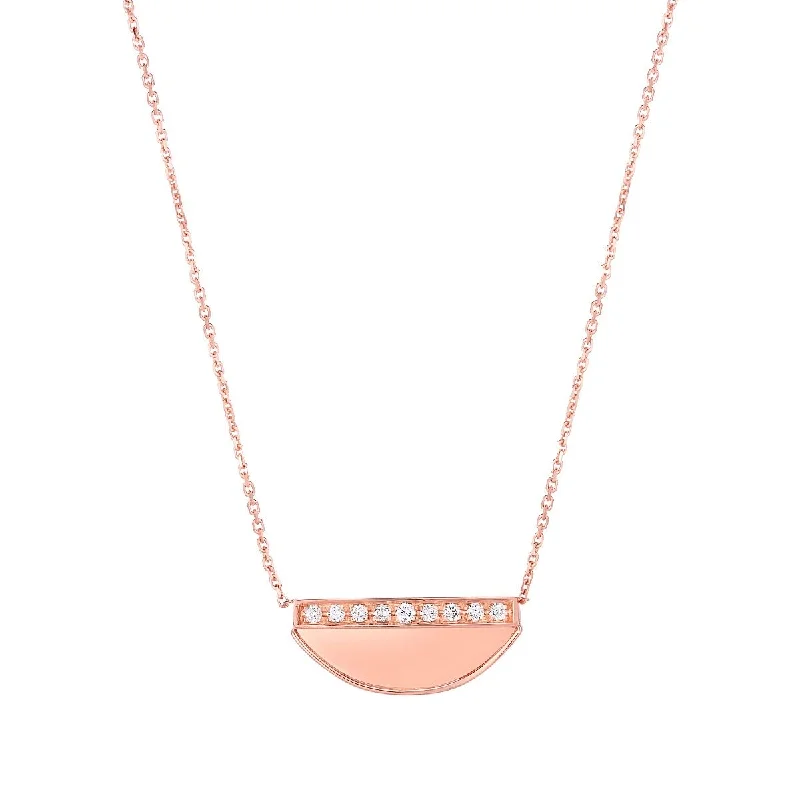 New Arrivals Gold Cuff Bracelet 14K Rose  Gold Half Moon Diamond Necklace