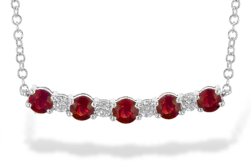 Buy More, Save More Personalized Jewelry Allison Kaufman Ruby and Diamond Bar Necklace Buy More, Save More Personalized Jewelry Allison Kaufman Ruby and Diamond Bar Necklace