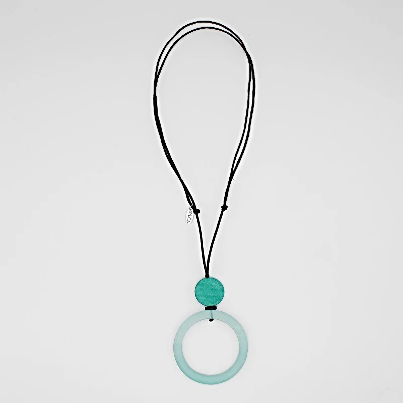 Don't Miss Your Chance Luxury Earrings Aqua Circle Pendant Necklace