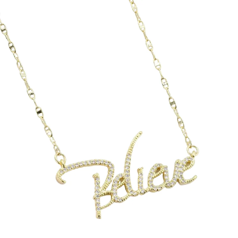 Shop Comfortably at Home Precious Jewelry Believe Gold Necklace I-38