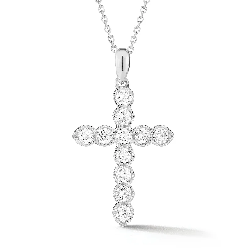 Flash Sale, Grab the Deals Fast Art Deco Necklace Bezel-Set Diamond Cross Pendant with Antique Milgrain Flash Sale, Grab the Deals Fast Art Deco Necklace Bezel-Set Diamond Cross Pendant with Antique Milgrain
