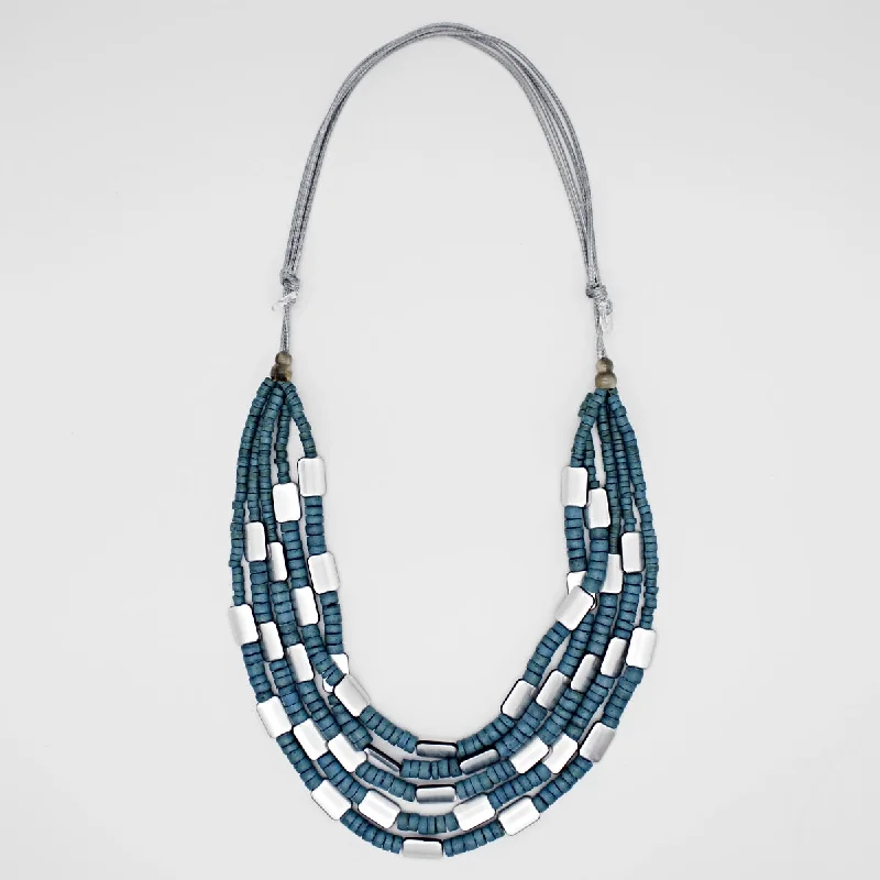 Don't Miss Your Chance Fashion Ring Blue Multi Strand Alyse Necklace
