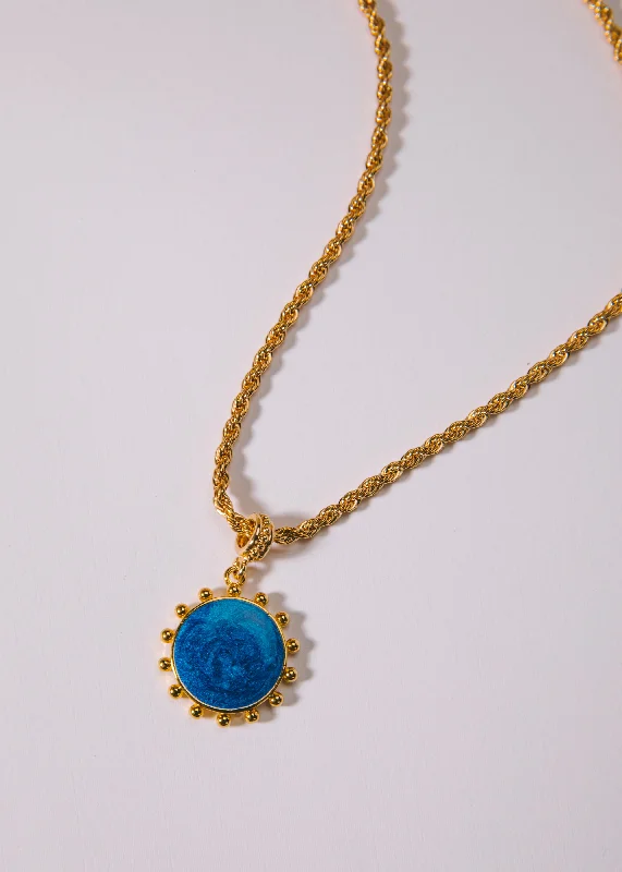 New Arrivals on Discount Vintage Jewelry Blue Sun Necklace