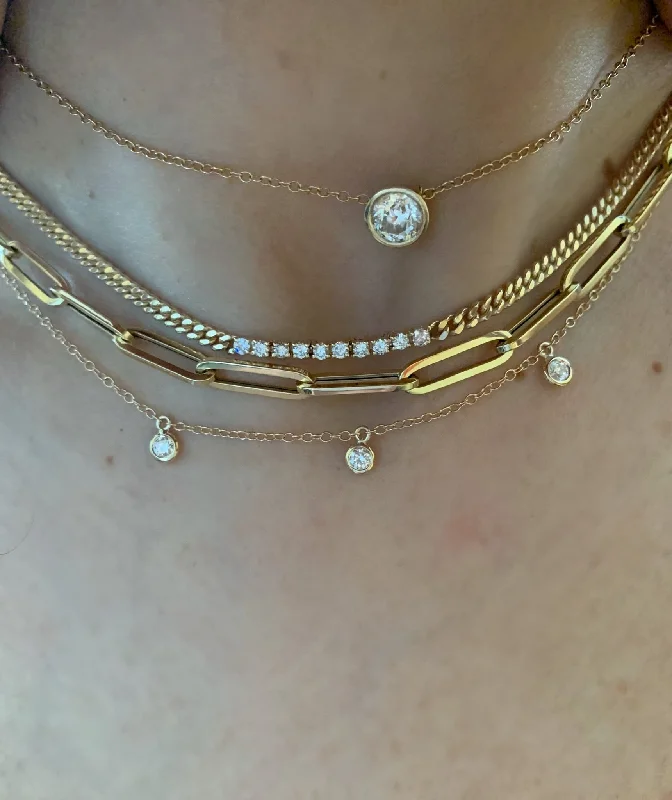 New Arrivals Yellow Gold Ring Chain B Paperclip