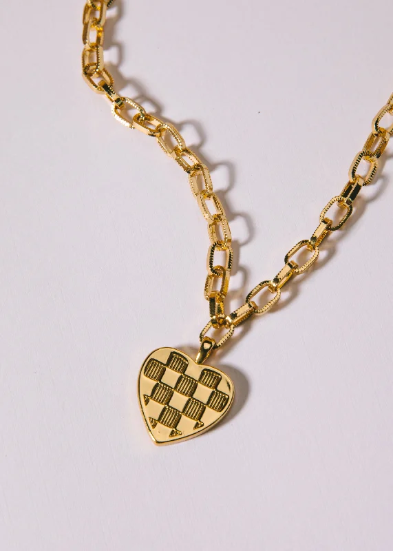 Exclusive Offers for Our Valued Customers Custom Necklace Checkered Heart Necklace