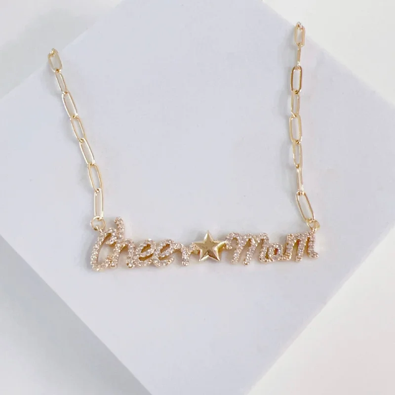 Limited - Time Offer Personalized Bracelet Cheer Mom Gold Necklace J36