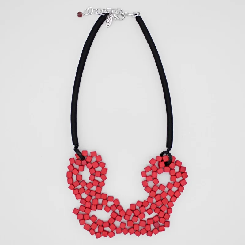 Big Savings, Big Smiles Diamond Studs Red Elyse Beaded Necklace