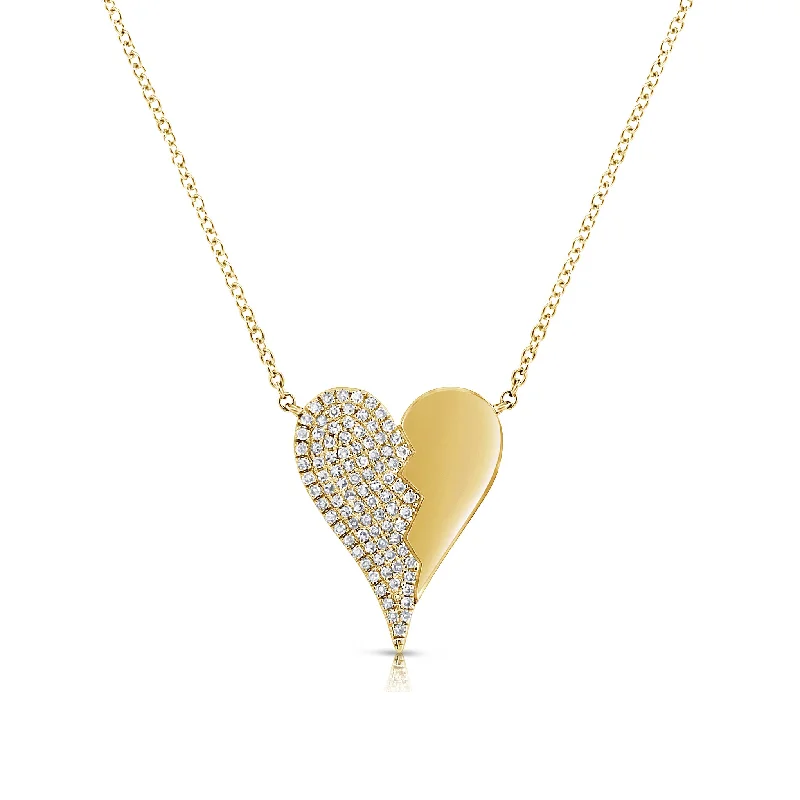 Exclusive Members - Only Sale Layered Necklace Diamond Broken Heart Pendant