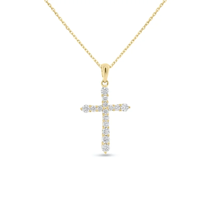 Unbeatable Savings Await Chic Necklace Diamond 15-Stone Classic Cross Pendant