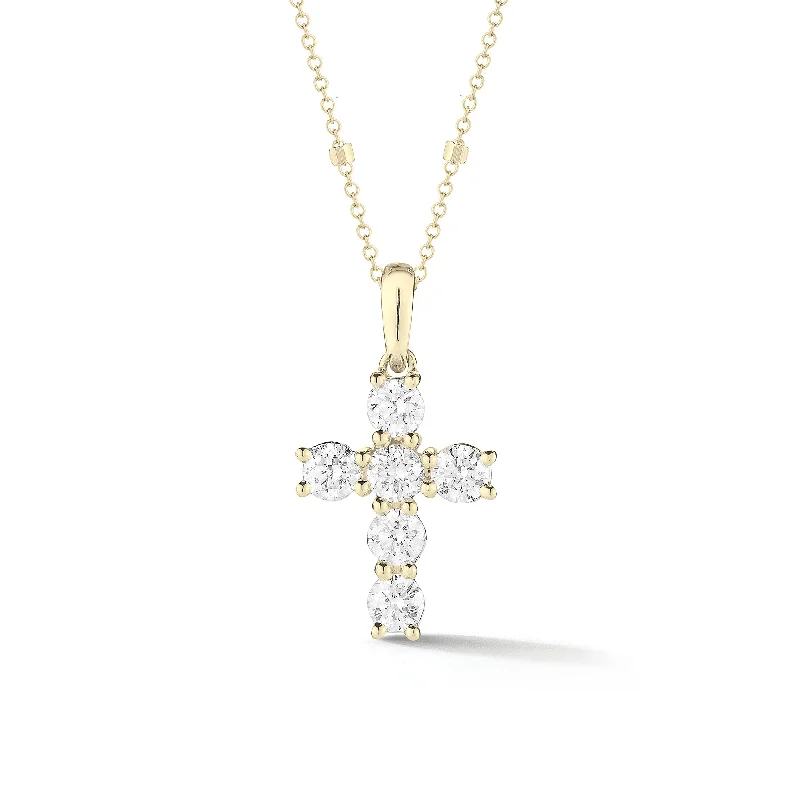 Exclusive Offers for Our Valued Customers Charm Bracelet Mini Diamond Cross Pendant with Gold Accented Chain