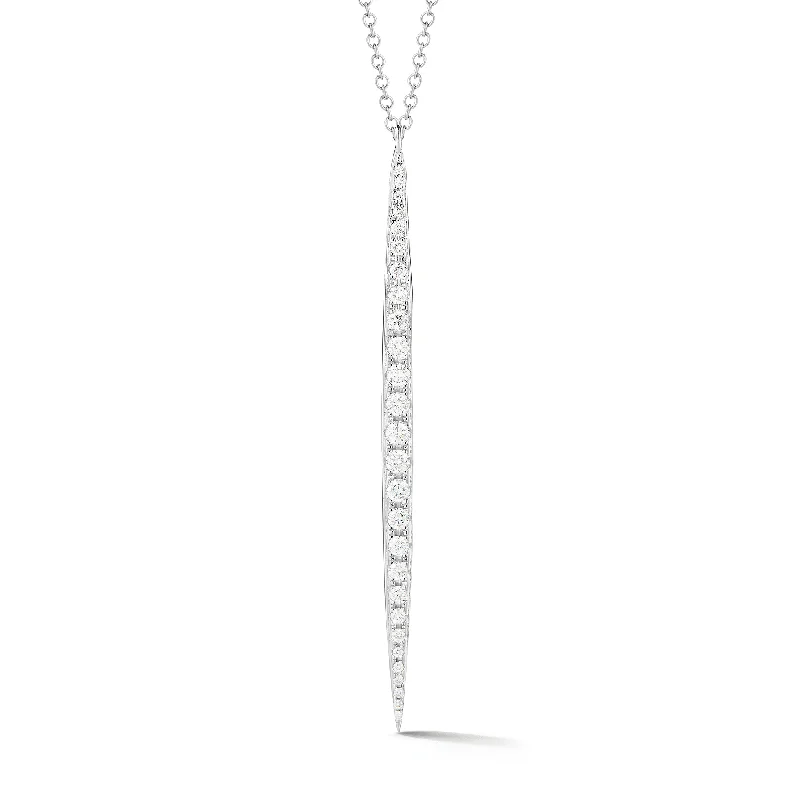 Clearance Sale White Gold Necklace Diamond Dagger Pendant Necklace