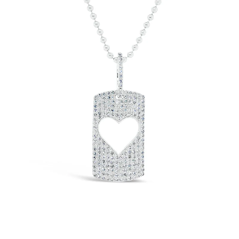 Clearance Sale, Steal Great Bargains Elegant Jewelry Diamond Open Heart Dog Tag Necklace Clearance Sale, Steal Great Bargains Elegant Jewelry Diamond Open Heart Dog Tag Necklace