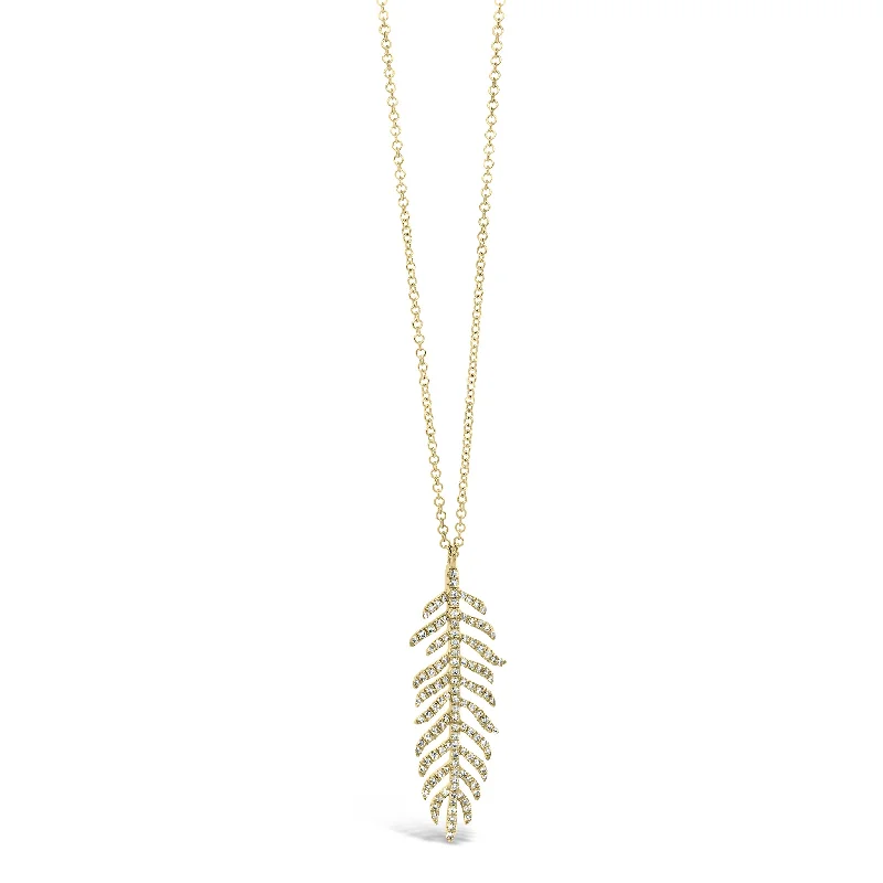 Big Savings, Big Smiles White Gold Ring Diamond Feather Pendant Necklace