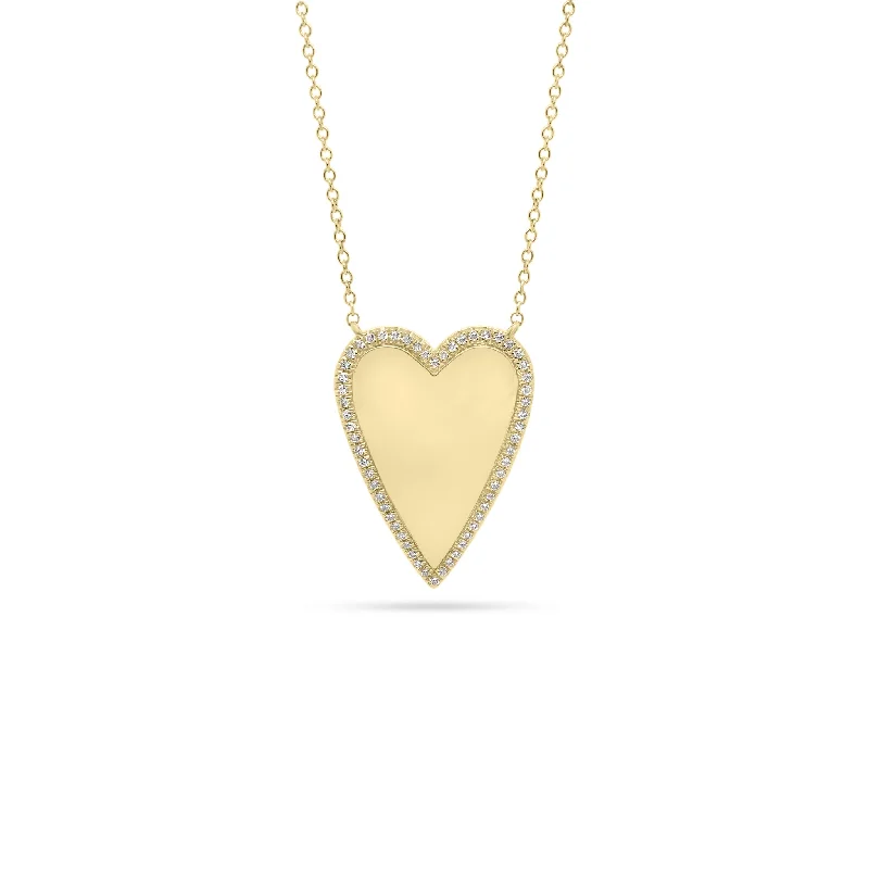Clearance Sale Classic Pendant Diamond-Framed Elongated Heart Pendant
