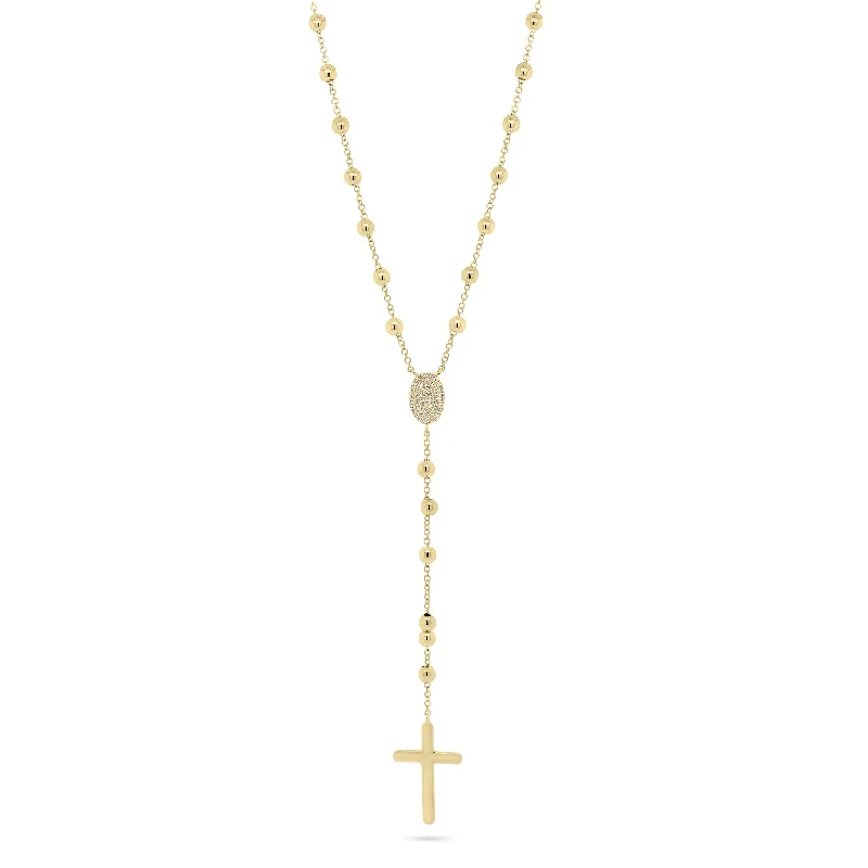 Big Savings, Big Smiles Platinum Necklace Diamond & Gold Rosary Necklace