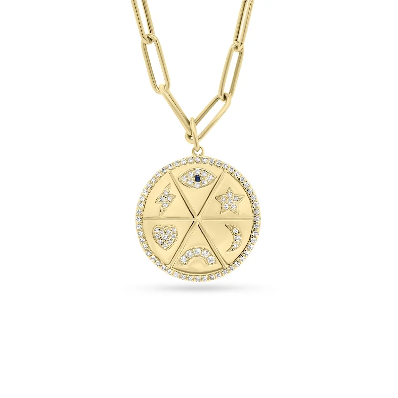 Massive Clearance Sale Luxury Bracelet Diamond Good Vibes Medallion Necklace