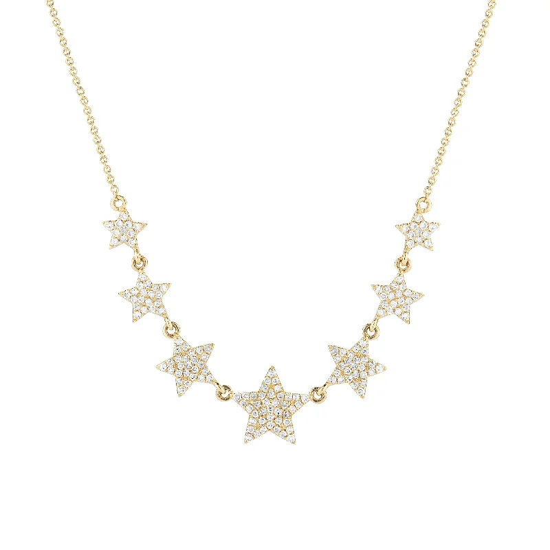 Season - End Clearance Emerald Ring Diamond Graduated Star Necklace