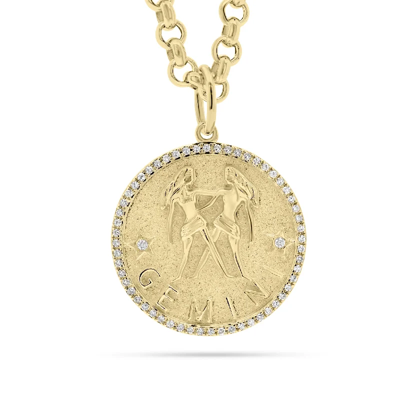 New Arrivals Infinity Necklace Diamond Zodiac Pendant - Gemini