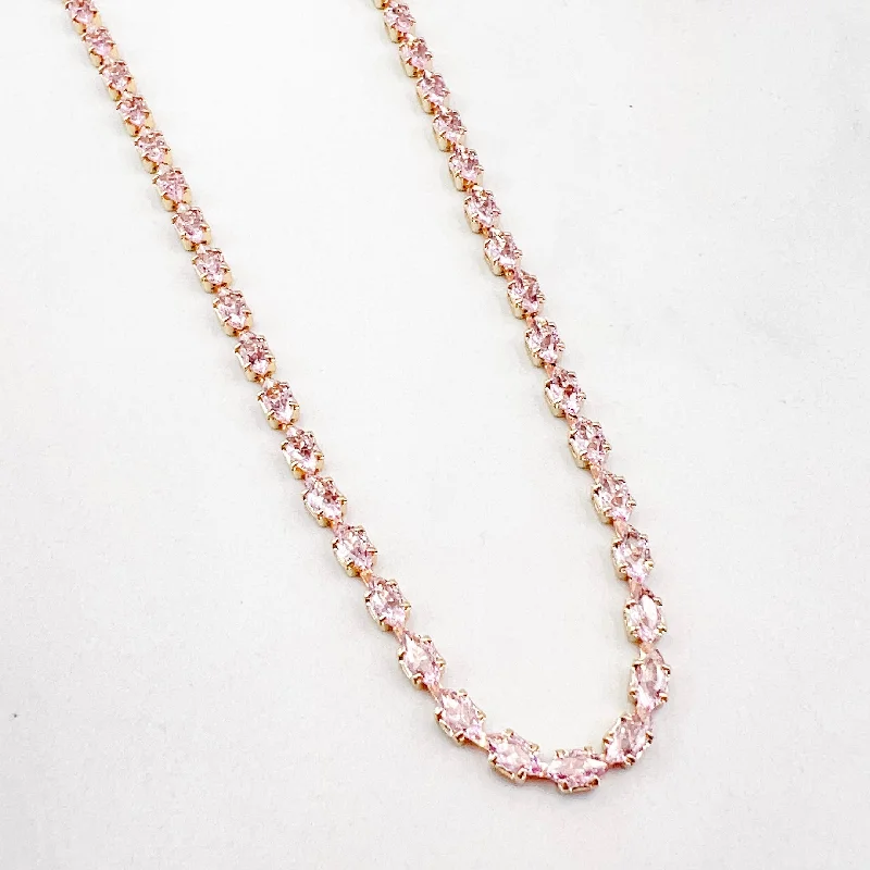 Big Savings, Big Smiles Elegant Pendant Emily Pink Stone Necklace M4