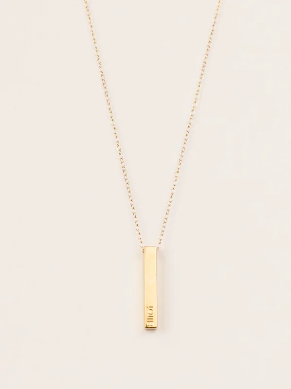 Limited - Time Offer Sapphire Ring Engravable Pillar Necklace