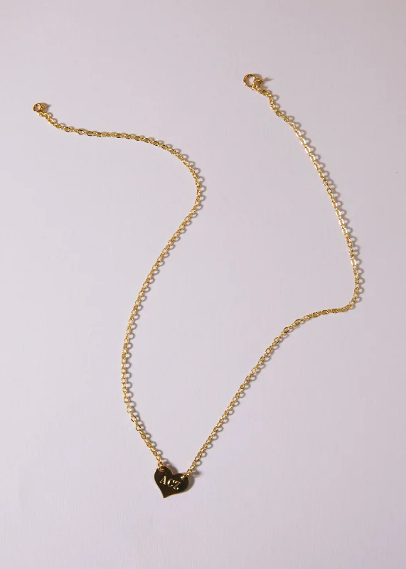 Flash Sale Dainty Necklace Small Engraved Heart Necklace