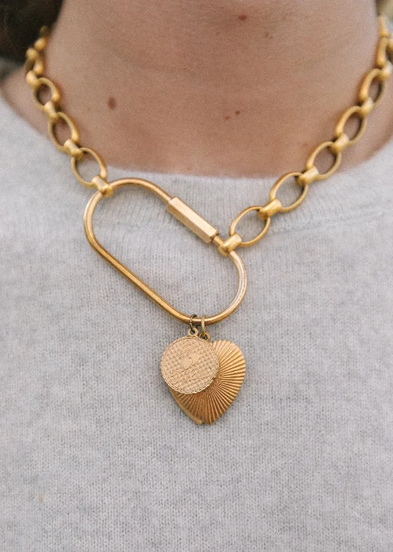 Clearance Sale Gold Choker Carabiner Charm Necklace