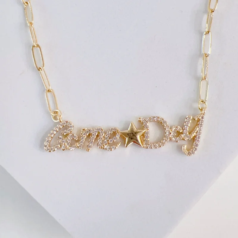 Limited Time, Unlimited Deals Twisted Band Ring Game Day Gold Necklace T38