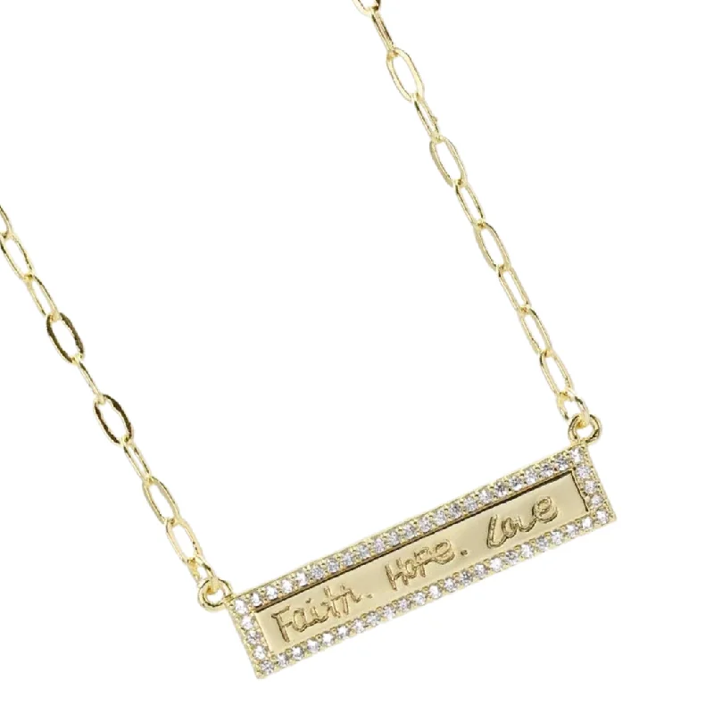 Shop Comfortably at Home Elegant Jewelry Faith Hope Love Gold I-33