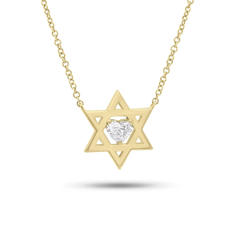Don't Miss Your Chance Rose Gold Bangle Gold Star of David Pendant with Diamond Heart Don't Miss Your Chance Rose Gold Bangle Gold Star of David Pendant with Diamond Heart