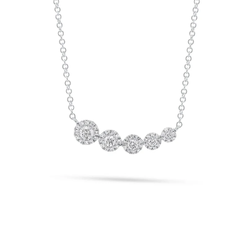 Limited Time, Unlimited Deals Beaded Necklace Halo Diamond Bar Pendant
