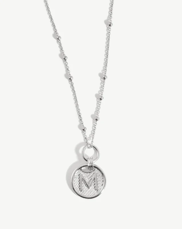 Season - End Clearance Gold Earrings Initial Pendant Necklace - Initial M | Sterling Silver Season - End Clearance Gold Earrings Initial Pendant Necklace - Initial M | Sterling Silver