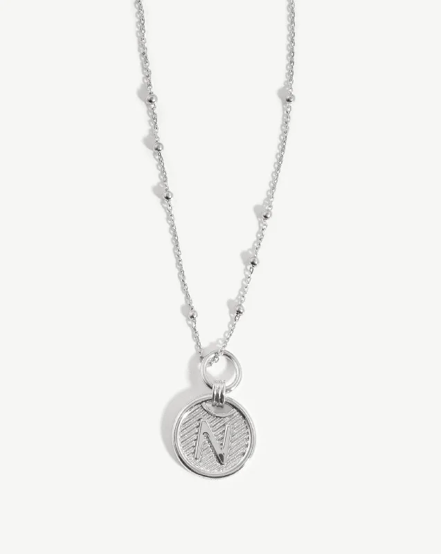 Limited Time, Unlimited Deals Wedding Band Initial Pendant Necklace - Initial N | Sterling Silver Limited Time, Unlimited Deals Wedding Band Initial Pendant Necklace - Initial N | Sterling Silver