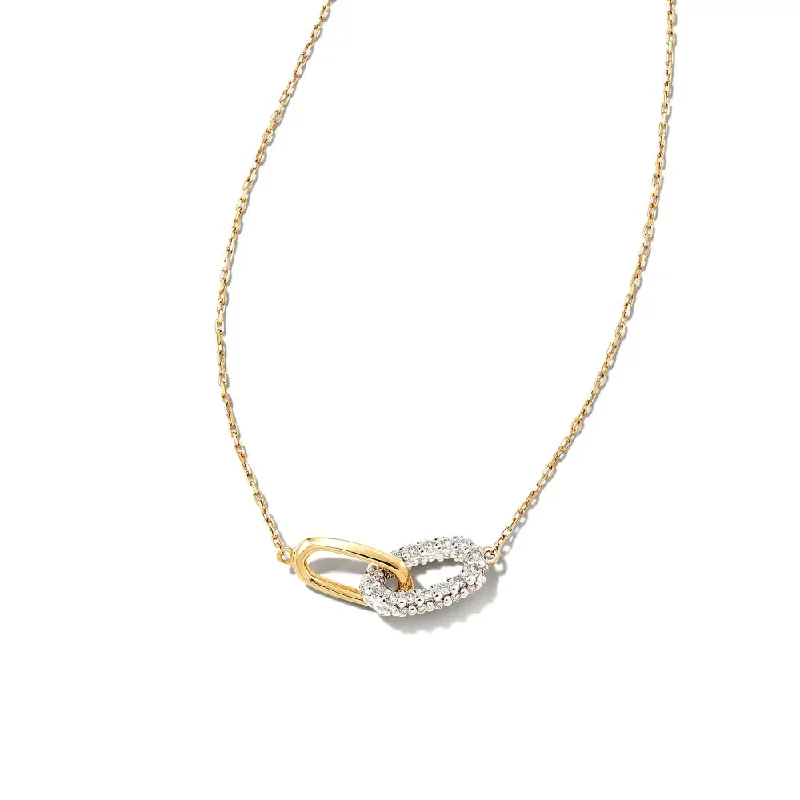 Black Friday - Style Deals All Week Long Sterling Silver Kendra Scott Elisa 14k Interlocking Pendant Necklace in White Diamond