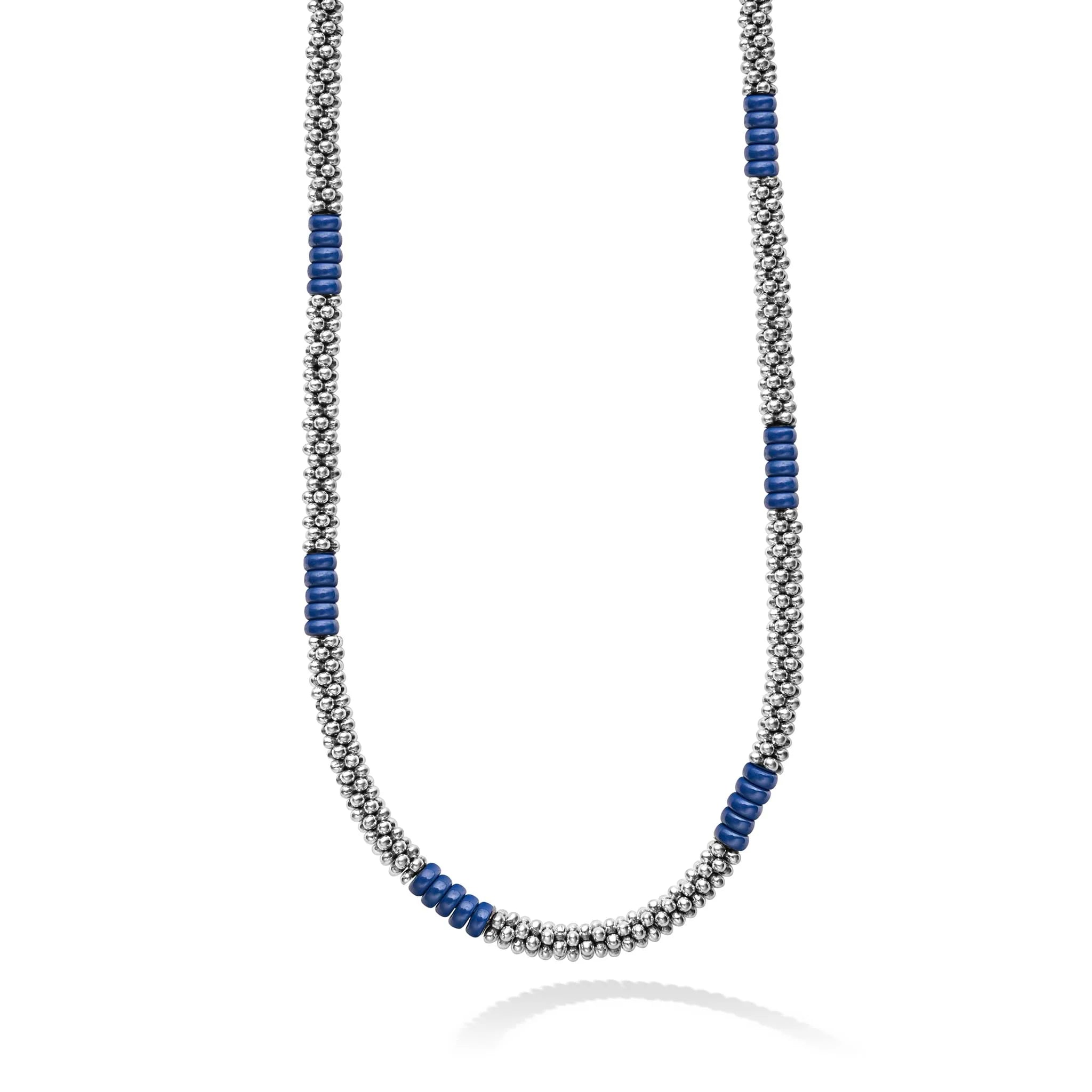 New Arrivals on Discount Silver Hoop Earrings Lagos Ultramarine Blue Caviar Ceramic Station Beaded Necklace New Arrivals on Discount Silver Hoop Earrings Lagos Ultramarine Blue Caviar Ceramic Station Beaded Necklace