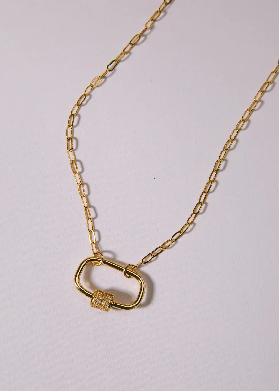 Don't Miss Your Chance Cocktail Ring Lock Link Necklace