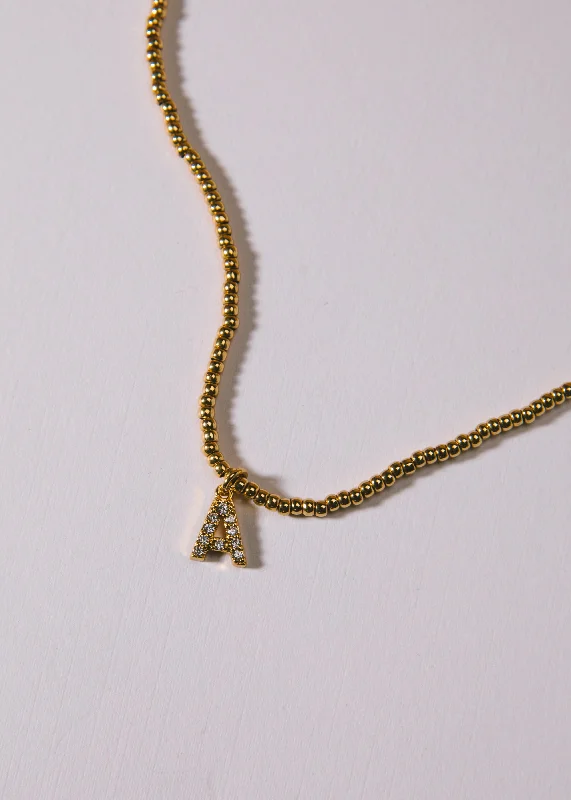 Exclusive Offers for Our Valued Customers Crystal Pendant Mini Ball Initial Chain Necklace Exclusive Offers for Our Valued Customers Crystal Pendant Mini Ball Initial Chain Necklace