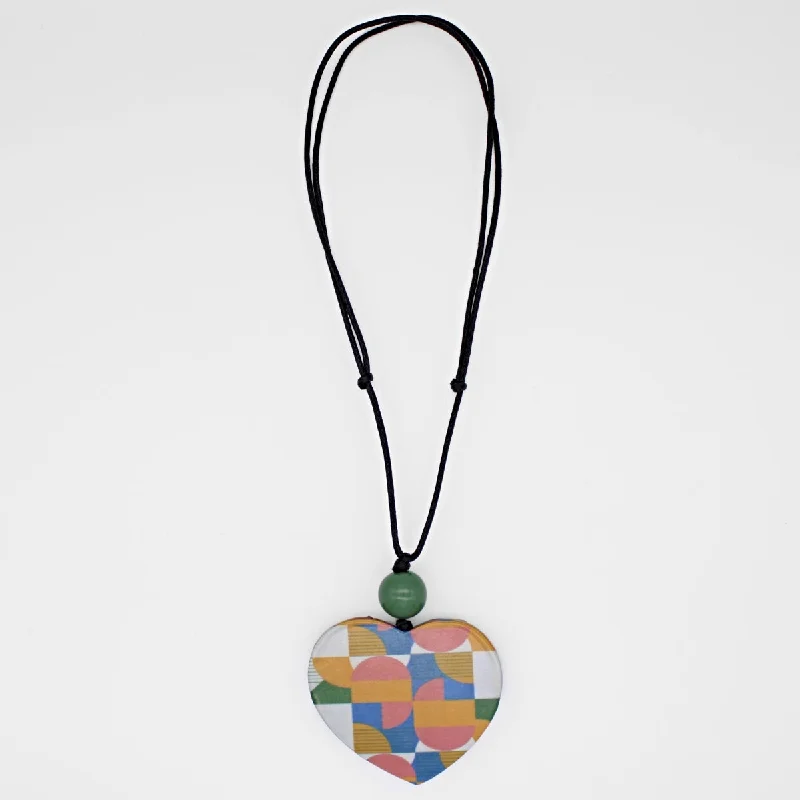 Buy More, Save More Rose Gold Bangle Multi Color Geometric Heart Pendant Necklace