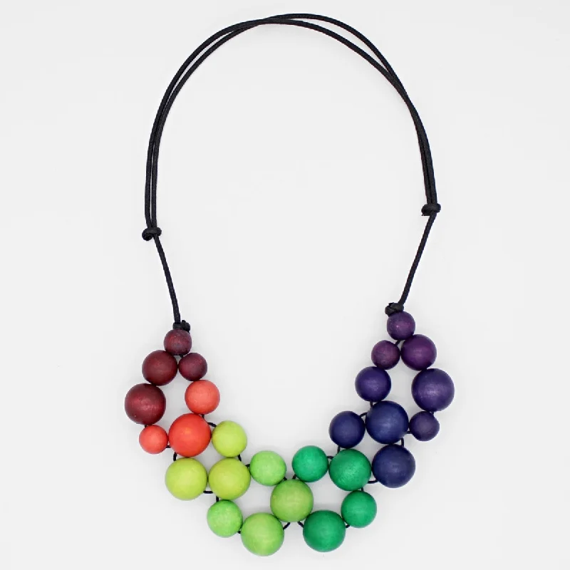 New Arrivals Wedding Band Multi-Color Ombre Beaded Necklace