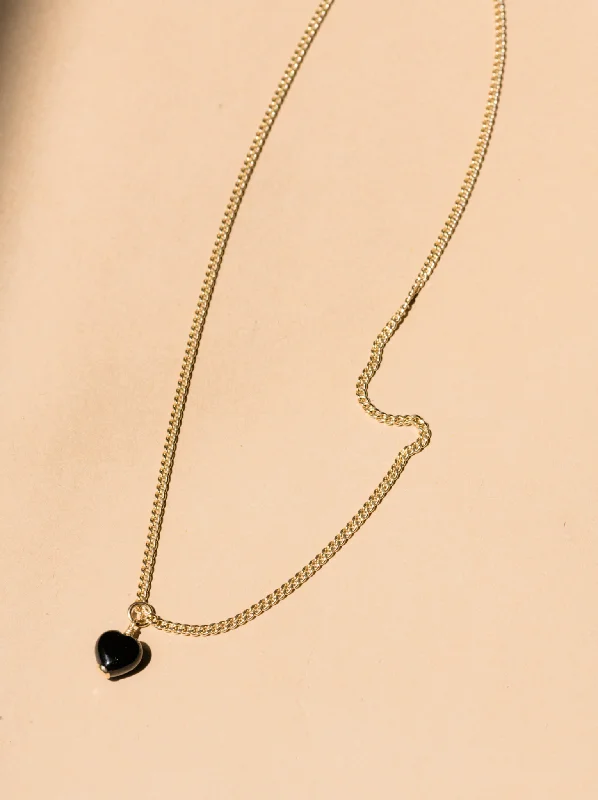 Limited - Edition Collections Now on Sale Silver Pendant Onyx Heart Pendant Necklace