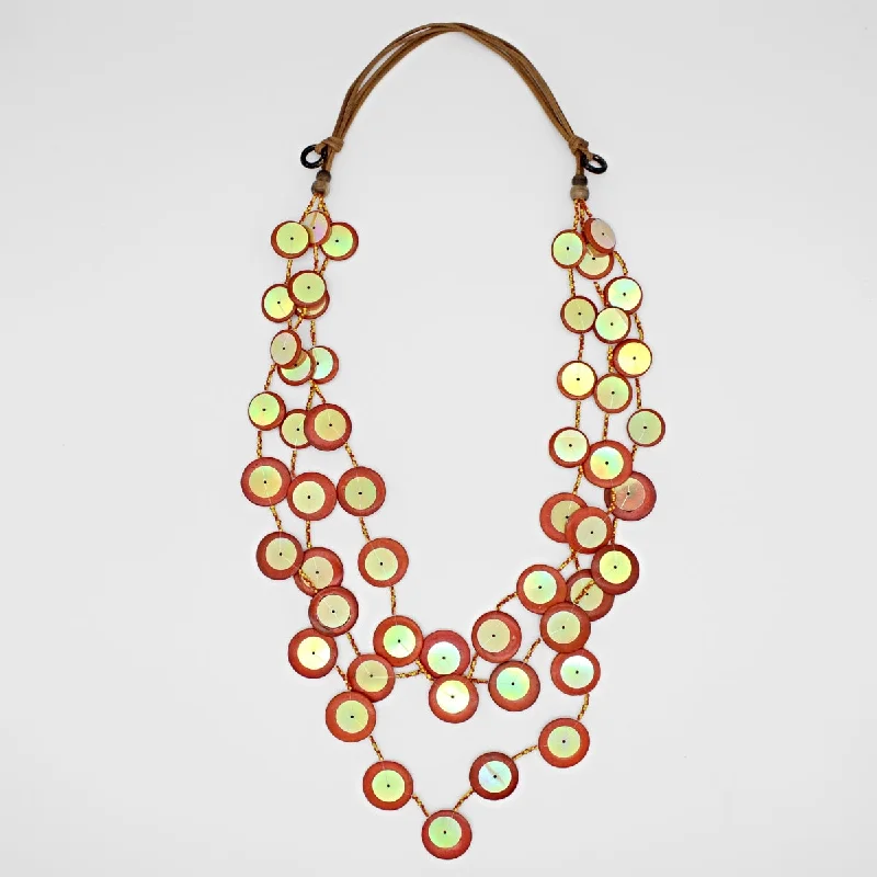 Season - End Clearance Rose Gold Ring Orange Iridescent Arabella Necklace
