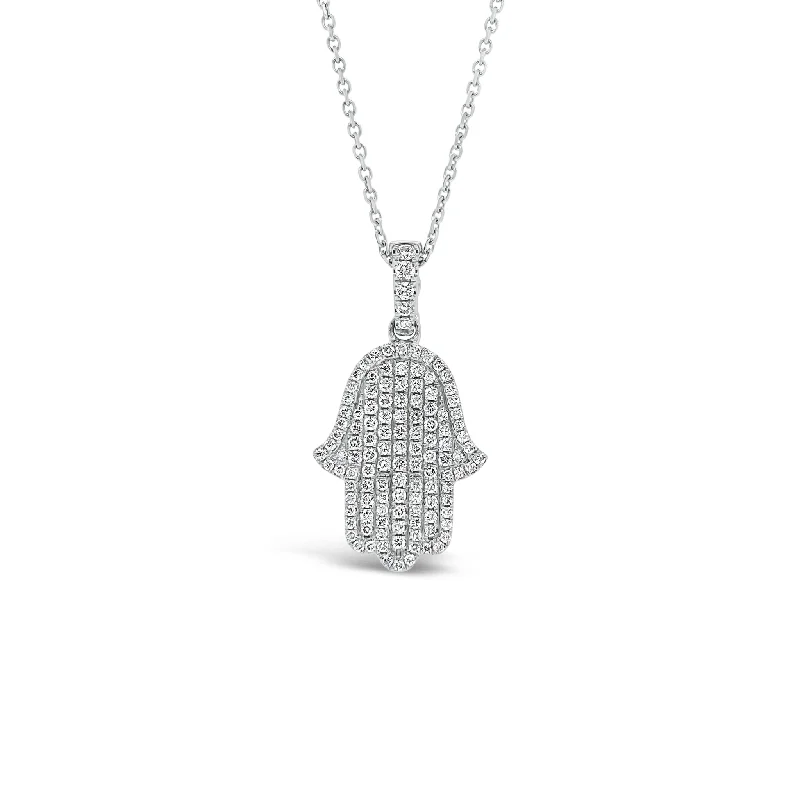 Limited Time, Unlimited Deals Classic Stud Earrings Pave Diamond Hamsa Pendant