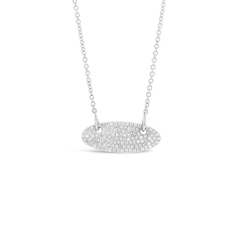 Limited Time, Unlimited Deals Yellow Gold Ring Pave Diamond Vertical Oval Pendant Necklace Limited Time, Unlimited Deals Yellow Gold Ring Pave Diamond Vertical Oval Pendant Necklace