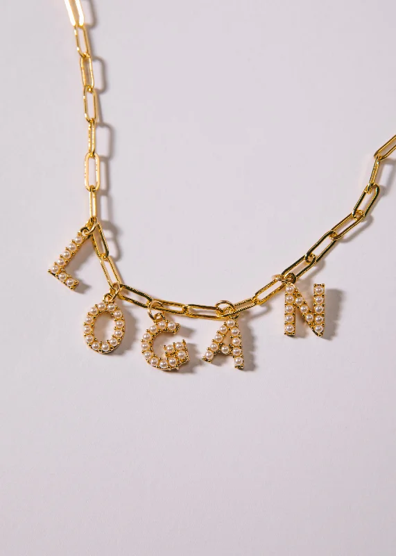 Unbeatable Savings Await Classic Gold Ring Pearl Name Necklace