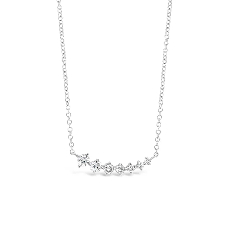 Clearance Sale Opal Necklace Prong-set Diamond Bar Necklace
